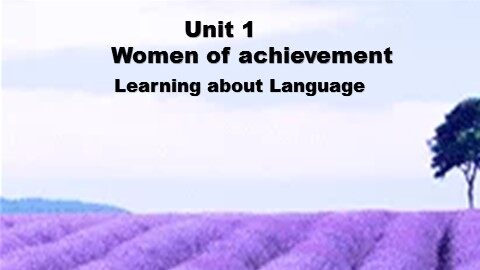Unit 1 Women of achievement