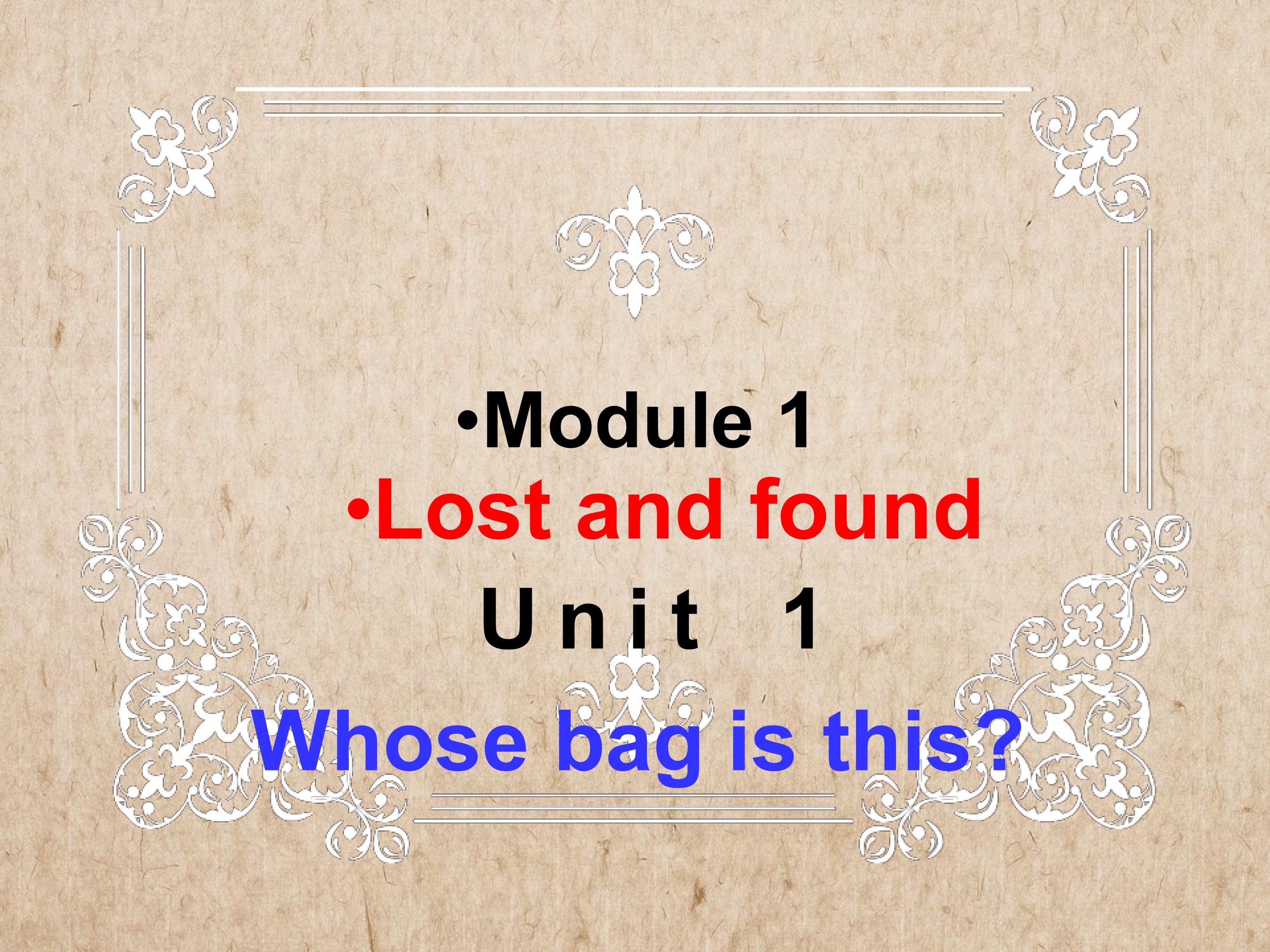 module1unit1 Whose bag is it？