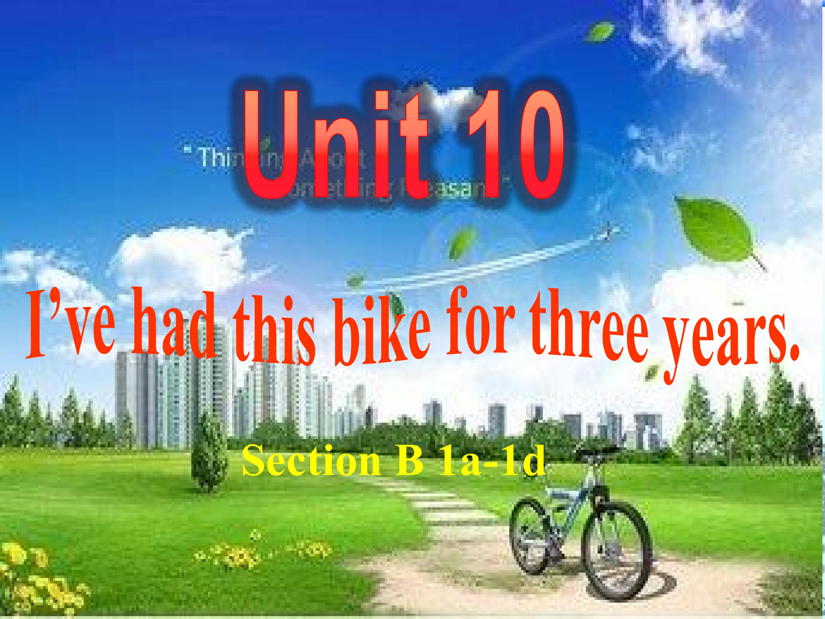 Unit 10 Section B 1a-1d