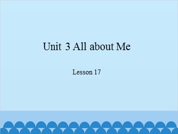 Unit 3 All about Me Lesson 17_课件1