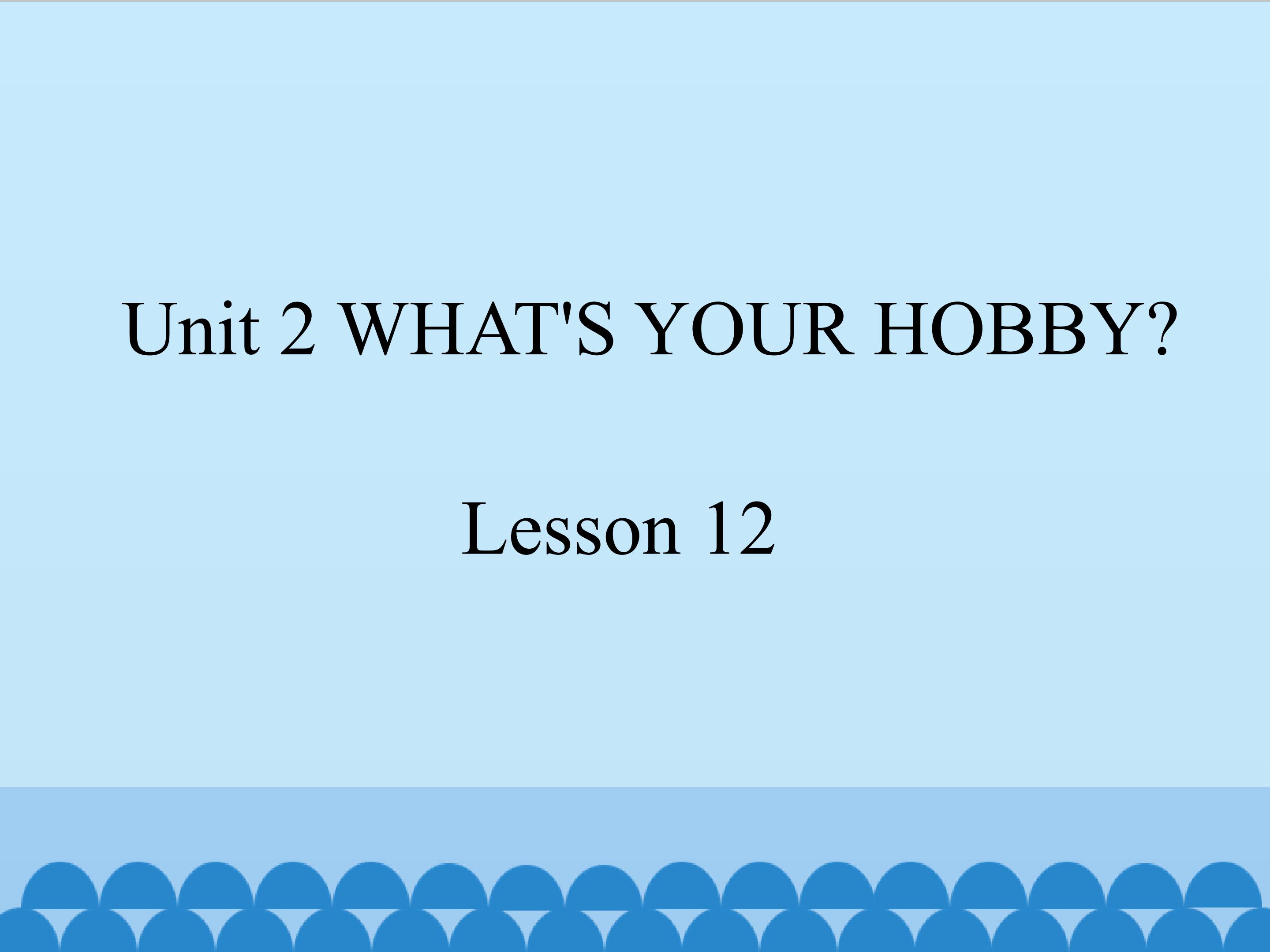 what's your hobby lesson 12_课件1