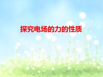 探究电场的力的性质_课件2