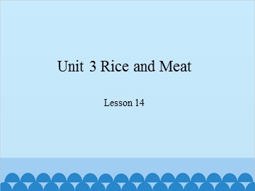 Unit 3 Rice and Meat Lesson 14_课件1
