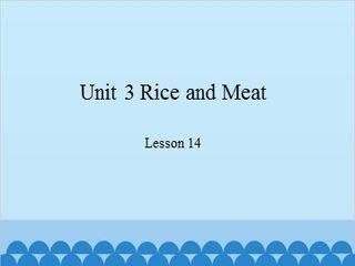 Unit 3 Rice and Meat Lesson 14_课件1