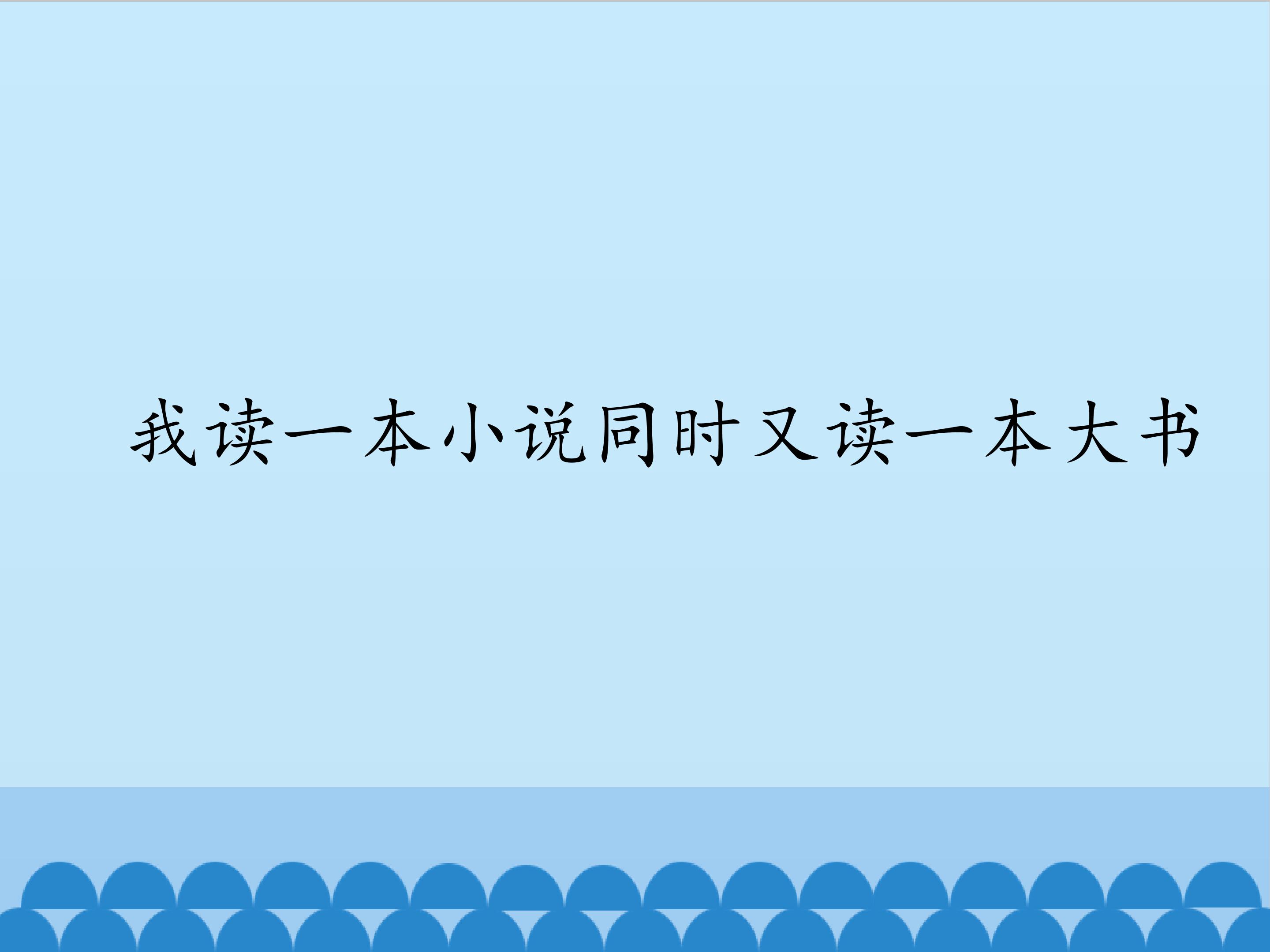 我读一本小说同时又读一本大书