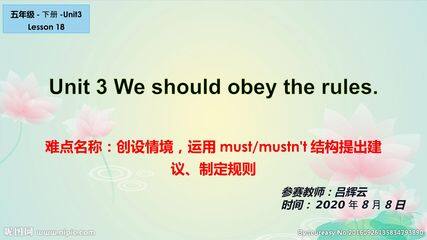 Unit 3 We should obey the rules.