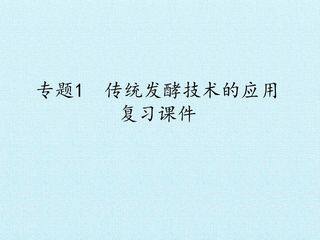 专题1 传统发酵技术的应用 复习课件