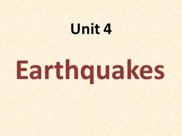 Unit 4 Earthquakes