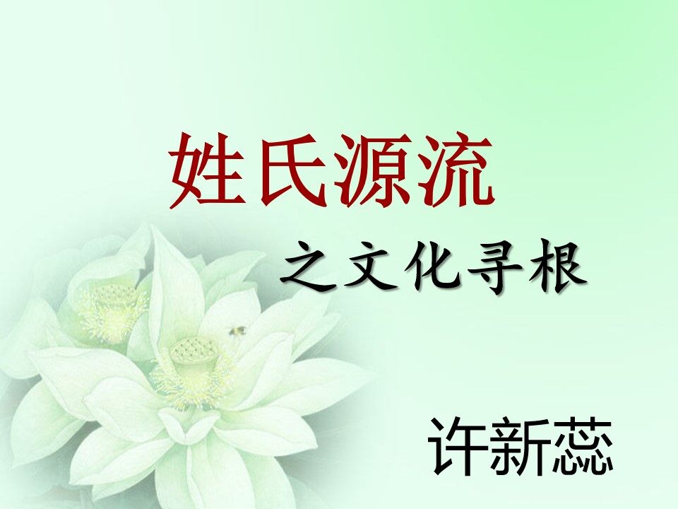 姓氏寻根