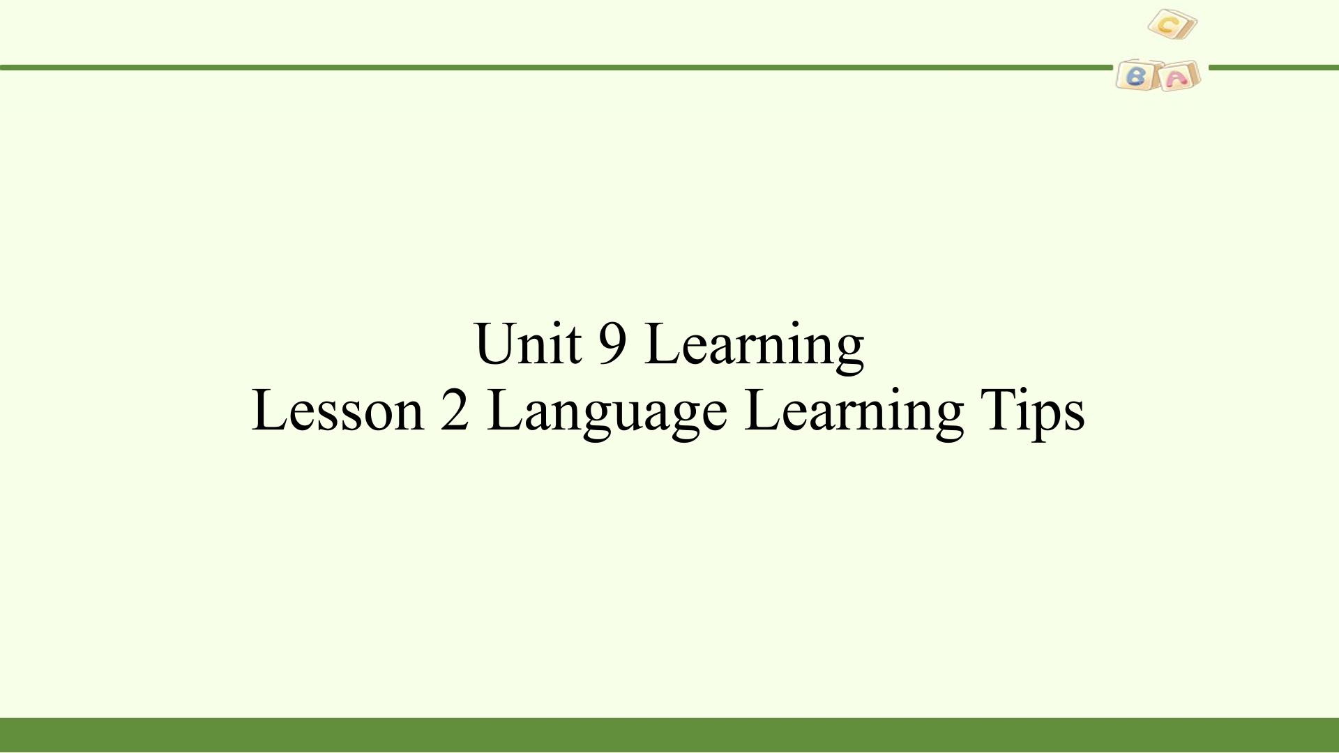 Lesson 2 Language Learning Tips