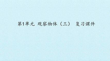 第1单元 观察物体(三) 复习课件