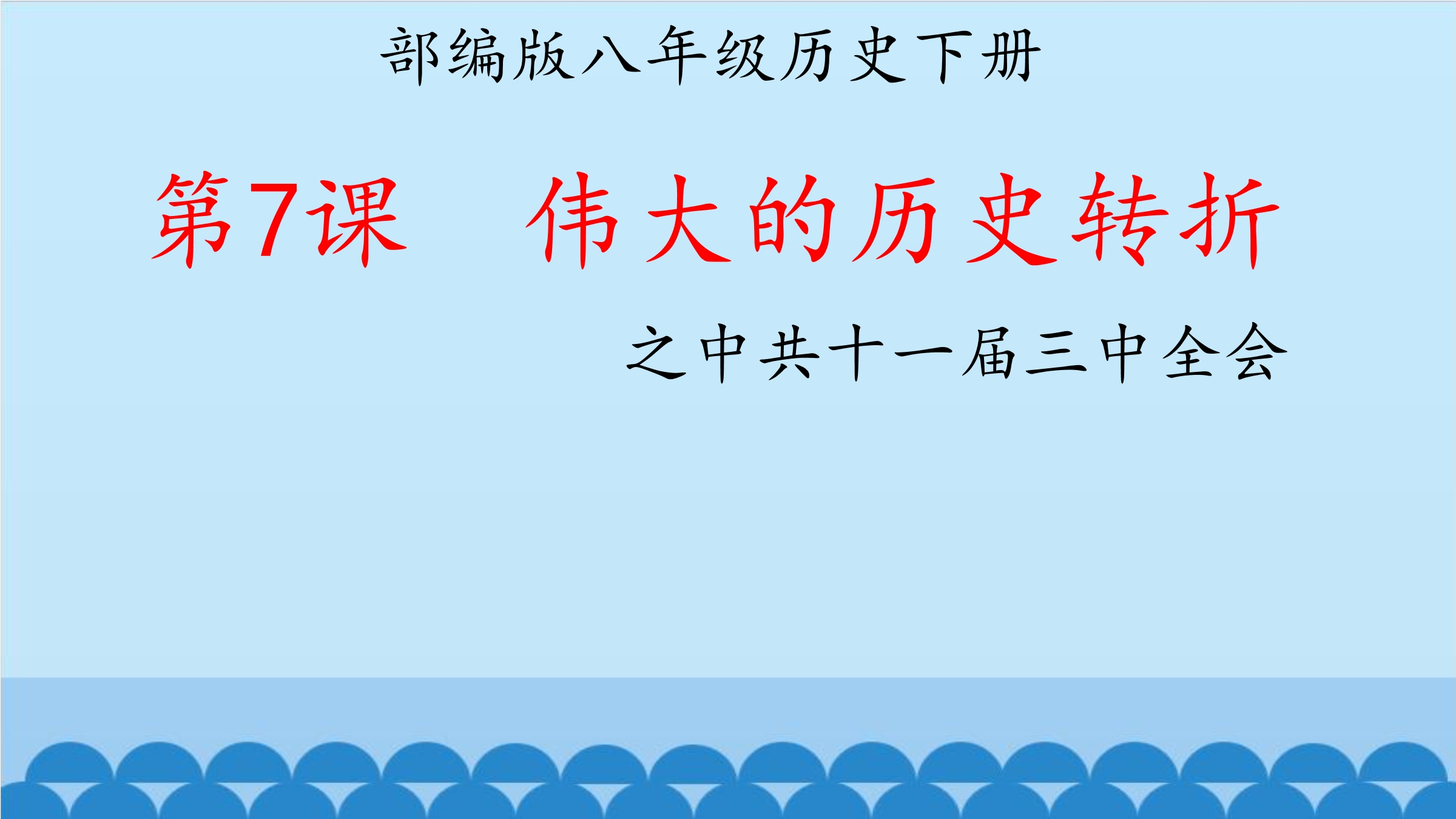 八年级历史下册  伟大的历史转折之中共十一届三中全会