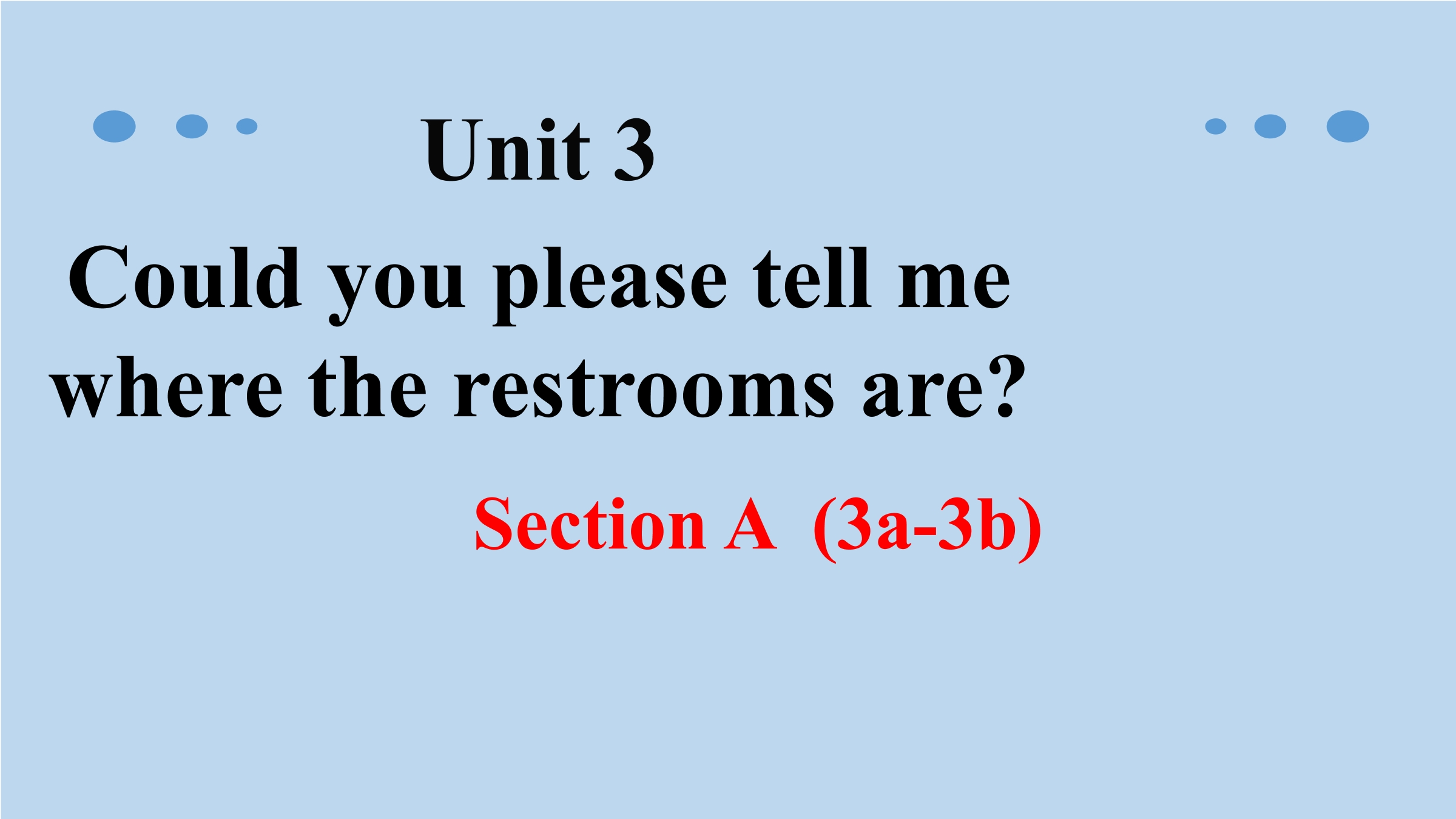 Unit 3 Section A (3a-3b)