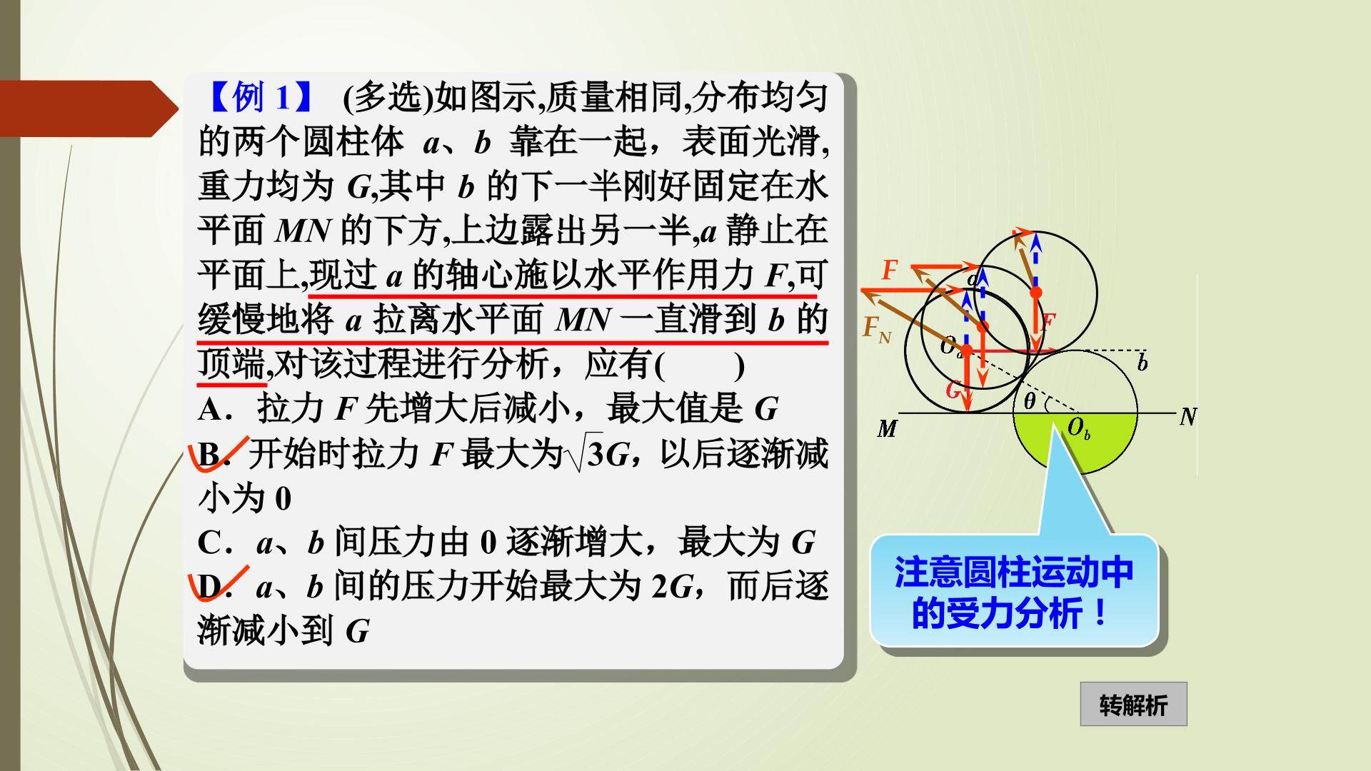 用图解法解动态平衡问题——例证突破
