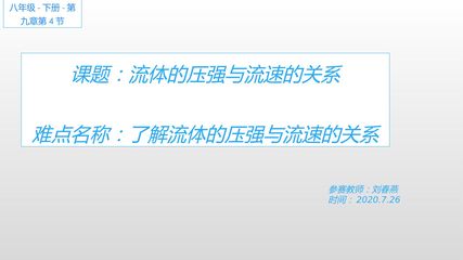 9.4 流体的压强与流速的关系