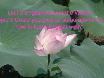 Topic 3. Could you give us some advice on how to learn English well?_课件1