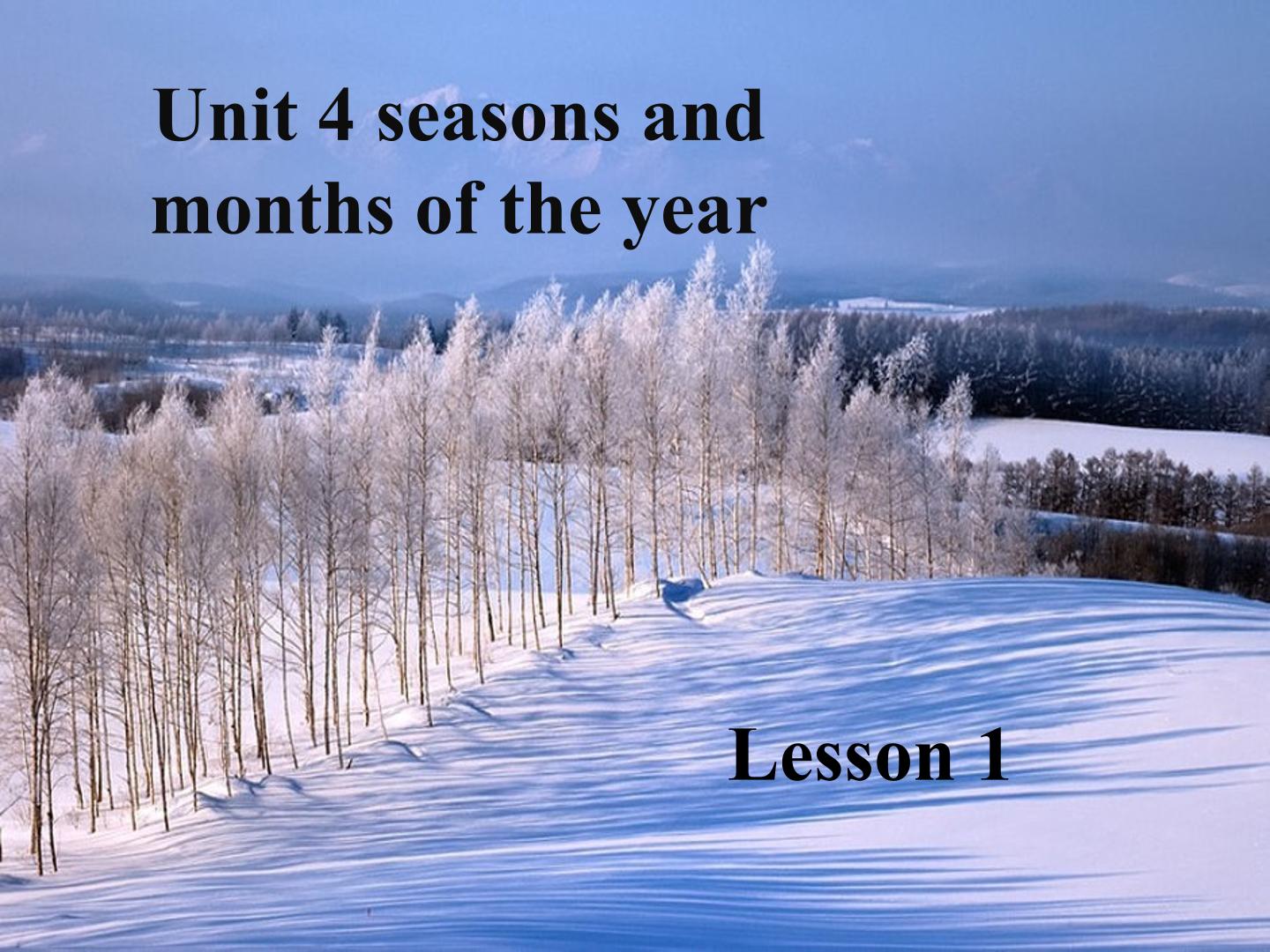 Unit 4  Season and months of the year Lesson 1