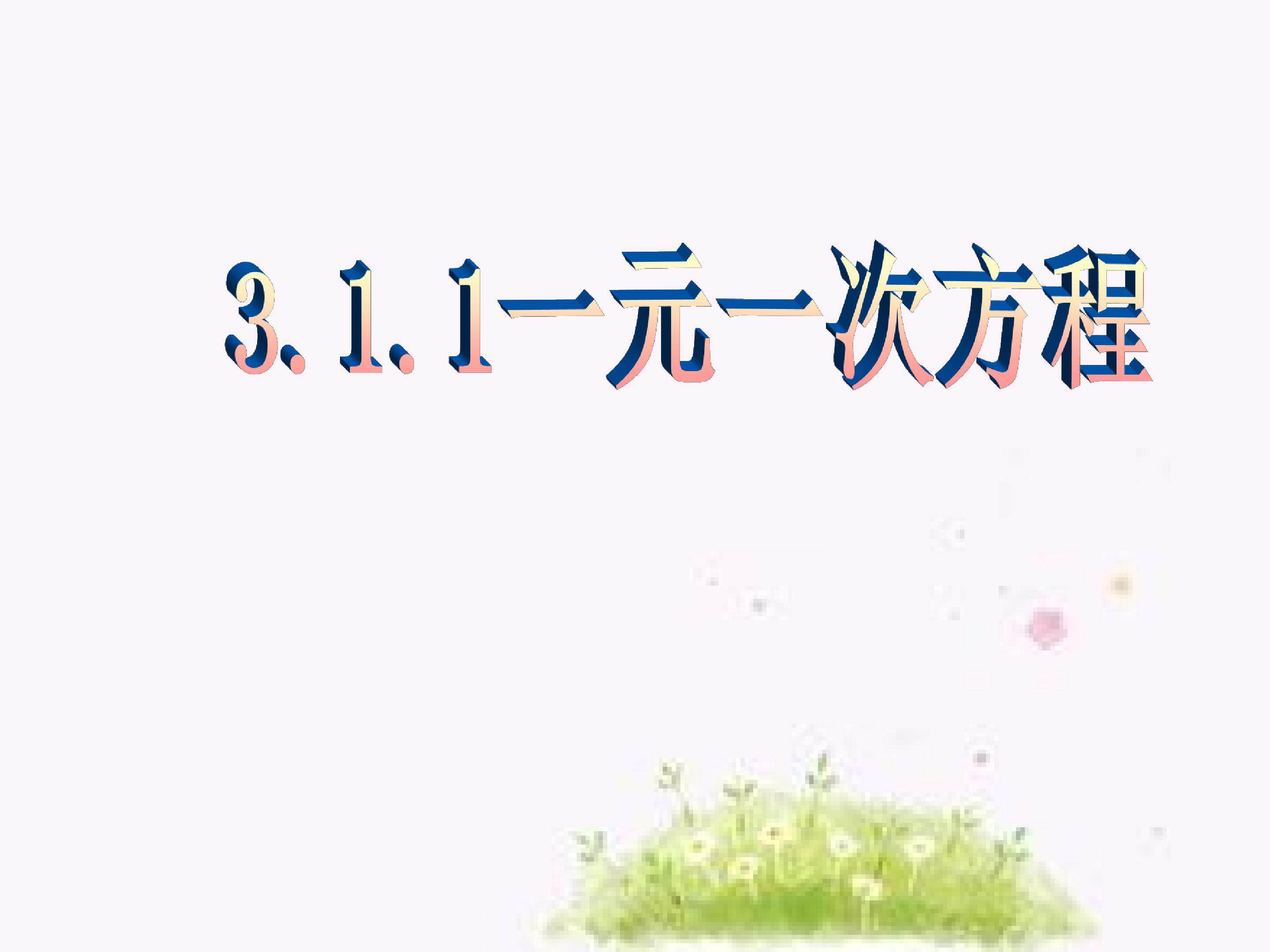 一元一次方程（1）