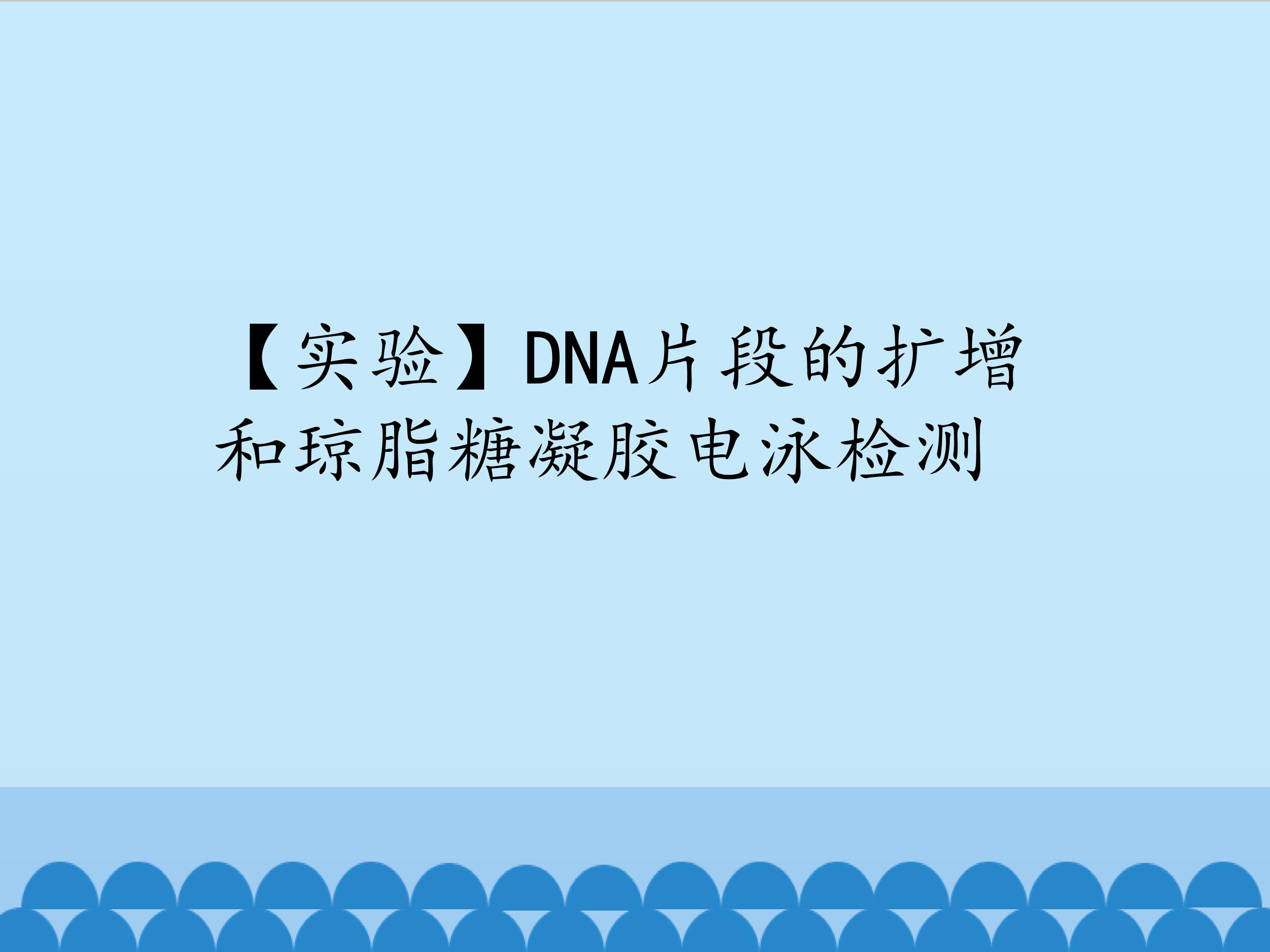 【实验】DNA片段的扩增和琼脂糖凝胶电泳检测