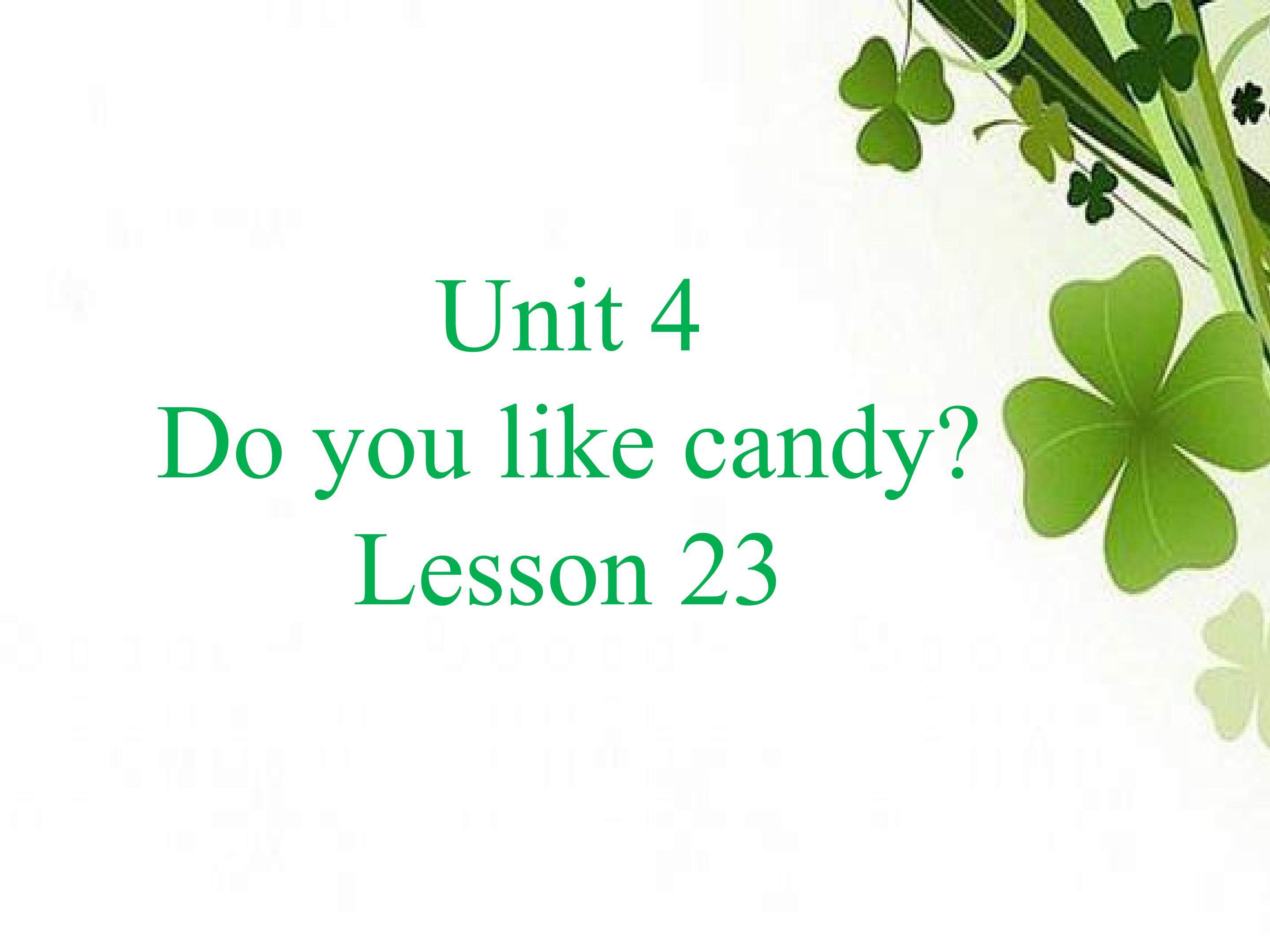 Unit 4  Do you like candy ? lesson 23