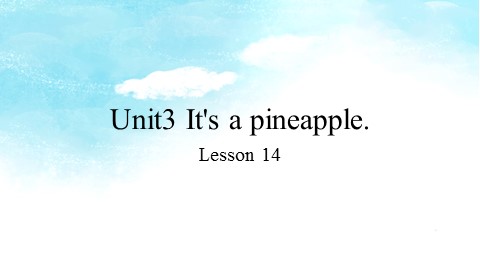 Unit 3 It's a pineapple.