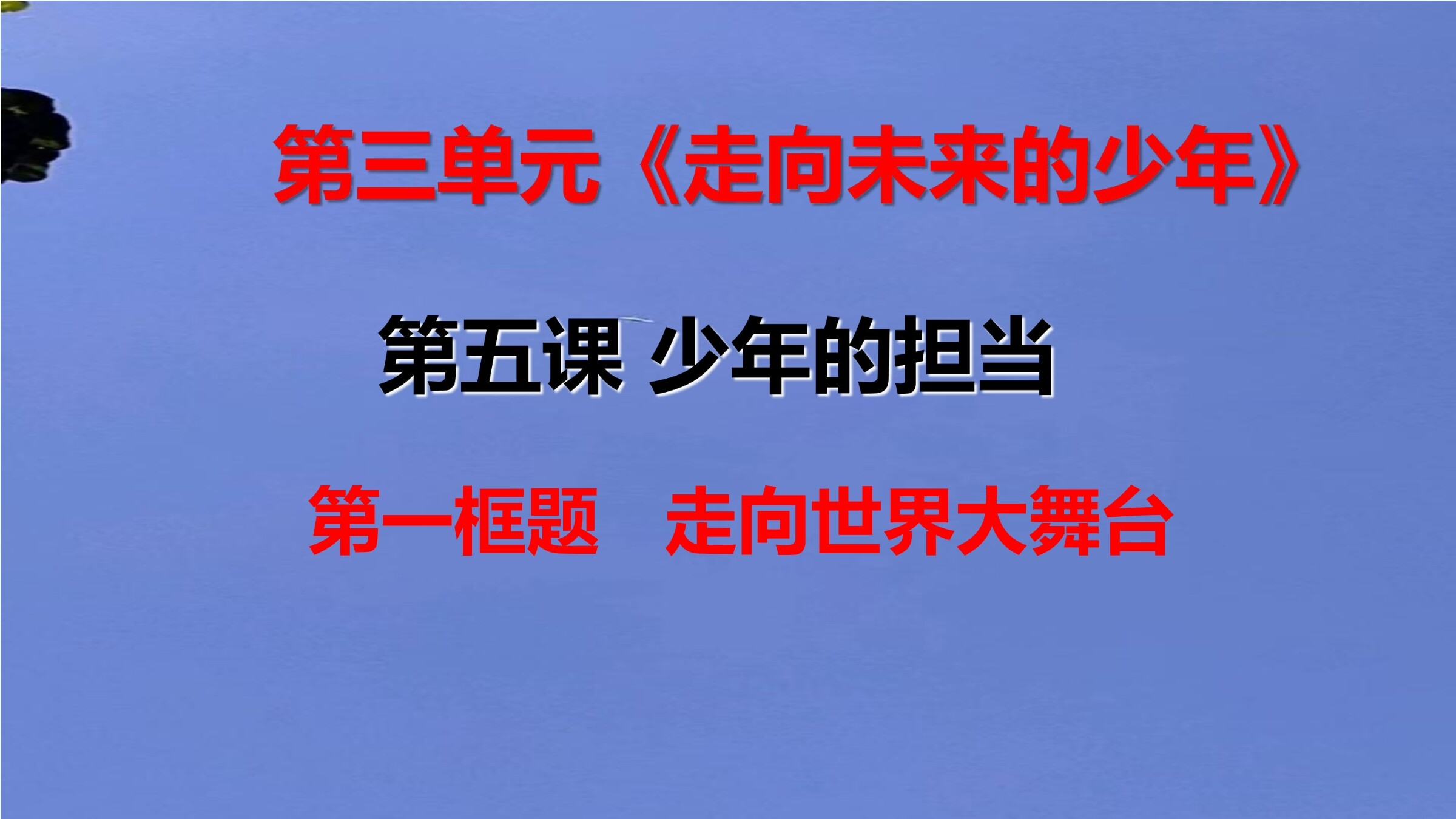 【★】9年级下册道德与法治部编版课件第3单元《5.1 走向世界大舞台》