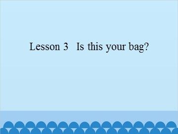 Lesson 3   Is this your bag?_课件1