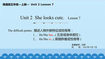 Unit 2  She looks cute.  Lesson 7