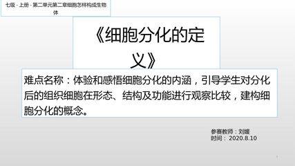 细胞分化的定义