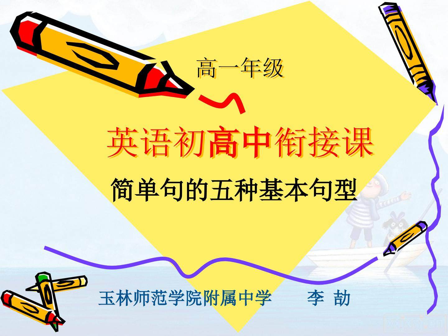 英语初高中衔接之简单句的五种基本句型