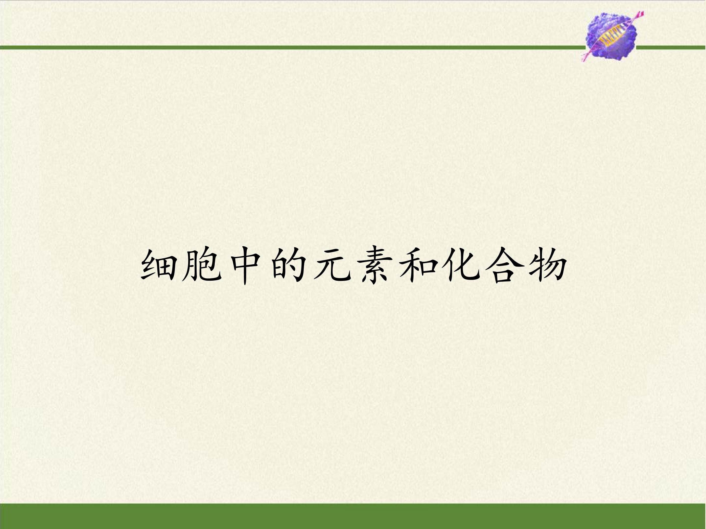 细胞中的元素和化合物