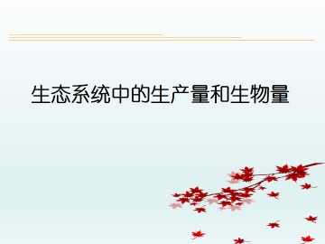 生态系统中的生产量和生物量_课件1