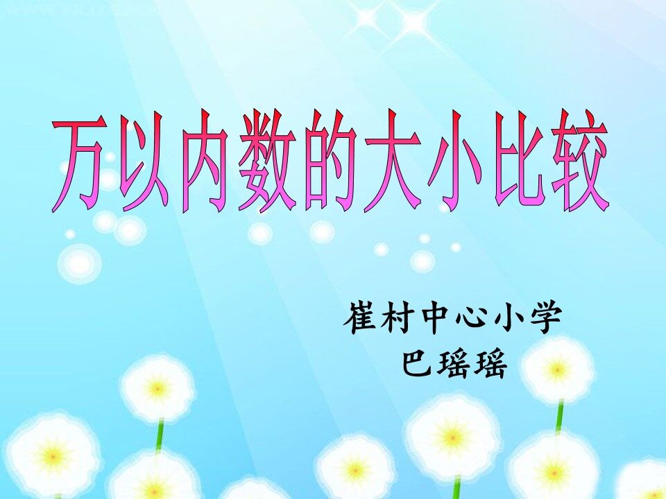 万以内数的大小比较 崔村中心小学 巴瑶瑶