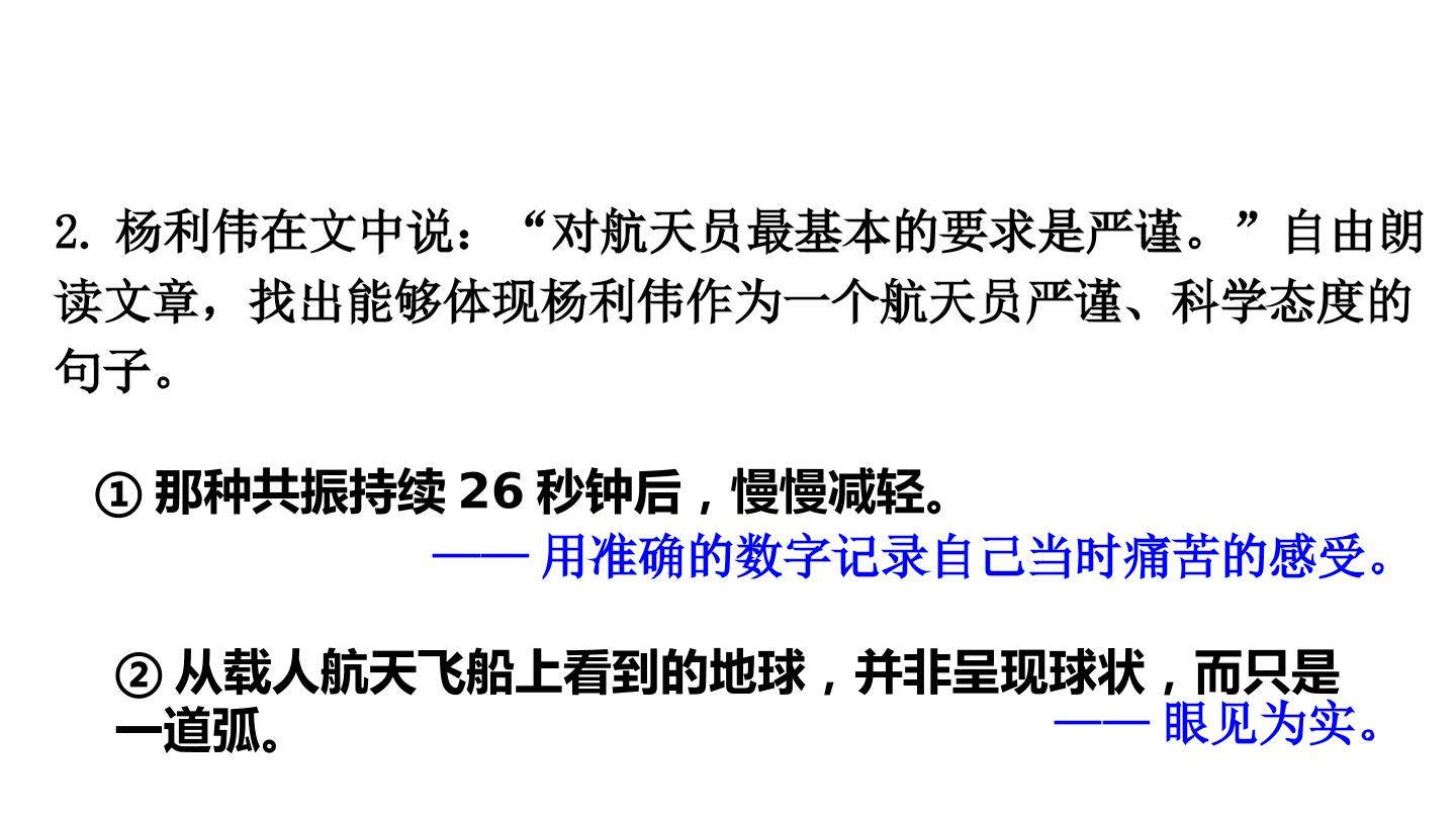 通过学习太空一日体会严谨、科学的态度。