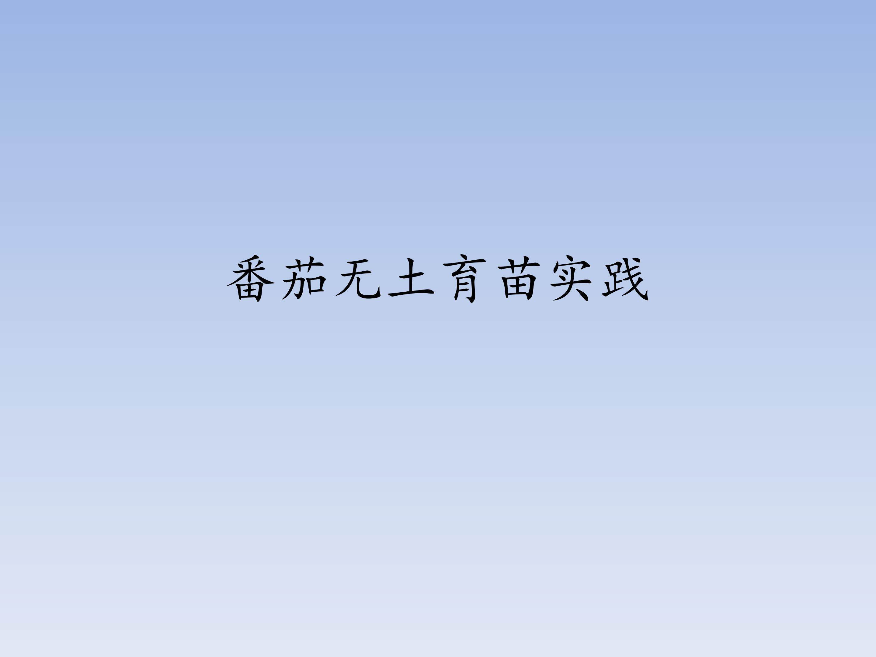番茄无土育苗实践_课件1