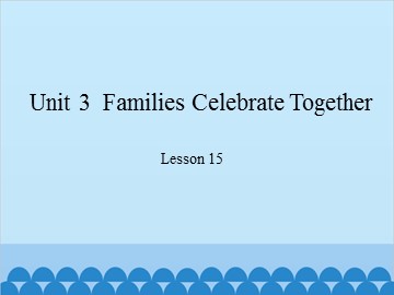 Unit 3  Families Celebrate Together Lesson 15_课件1