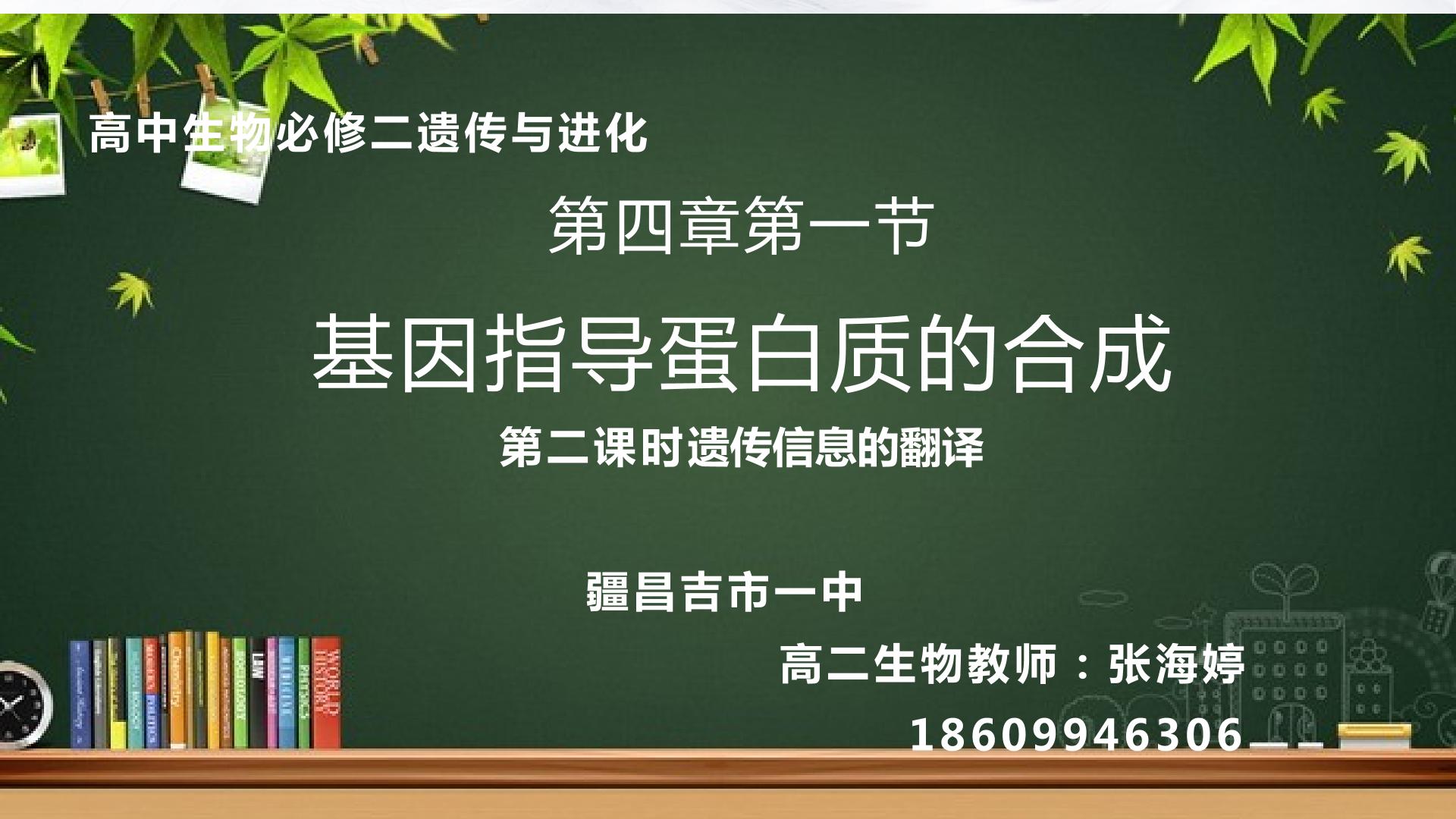 高中生物必修二第四章第一节基因指导蛋白质的合成