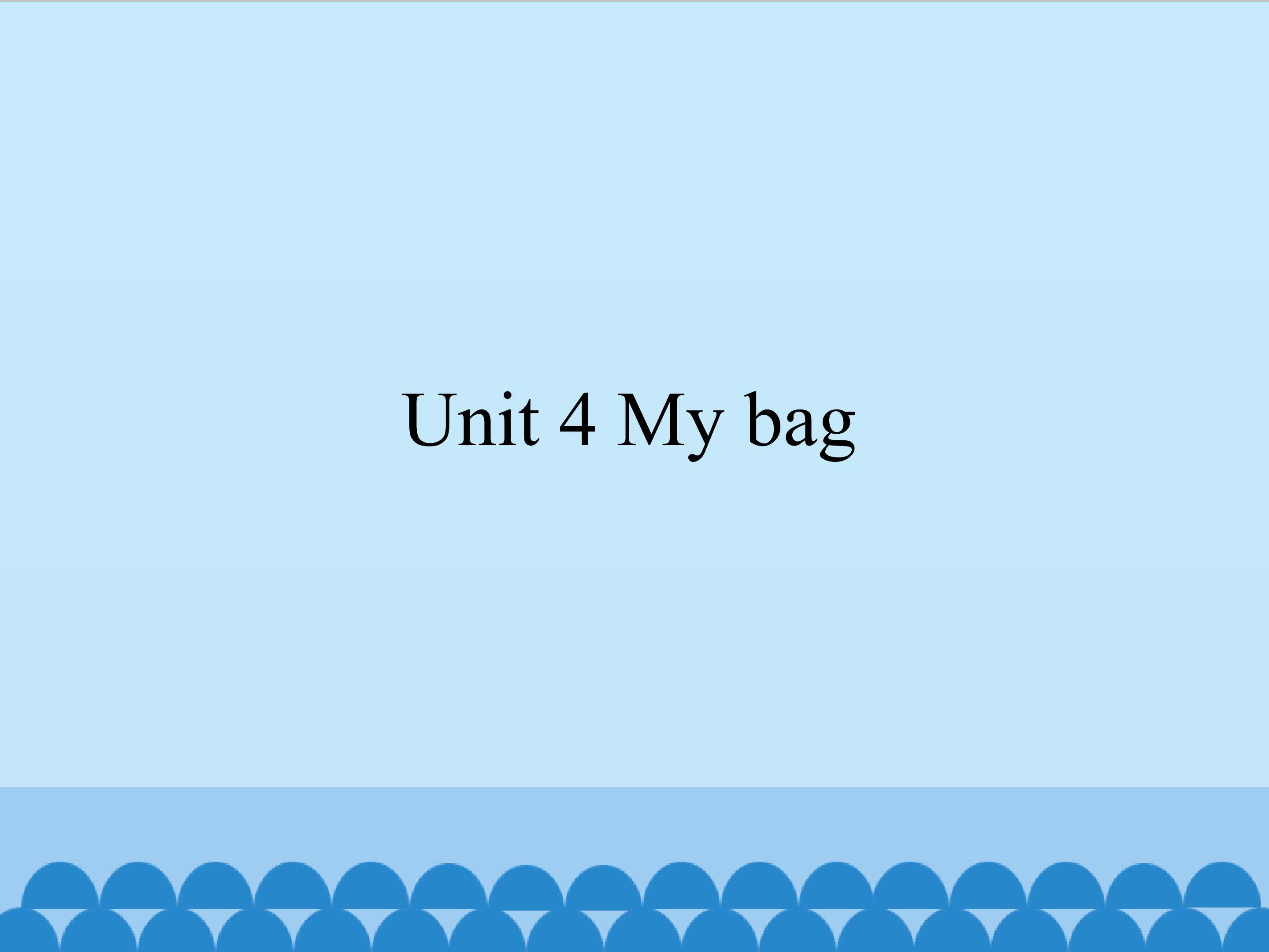 Unit 4 My bag