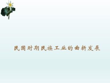 民国时期民族工业的曲折发展_课件1