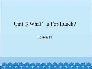 Unit 3 What's For Lunch? Lesson 18_课件1