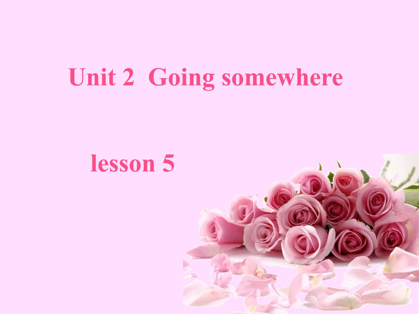 Unit 2 Going somewhere Lesson 5