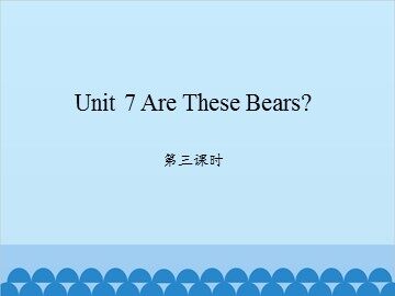 Unit 7 Are These Bears 第三课时_课件1