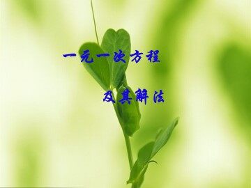 一元一次方程及其解法_课件1