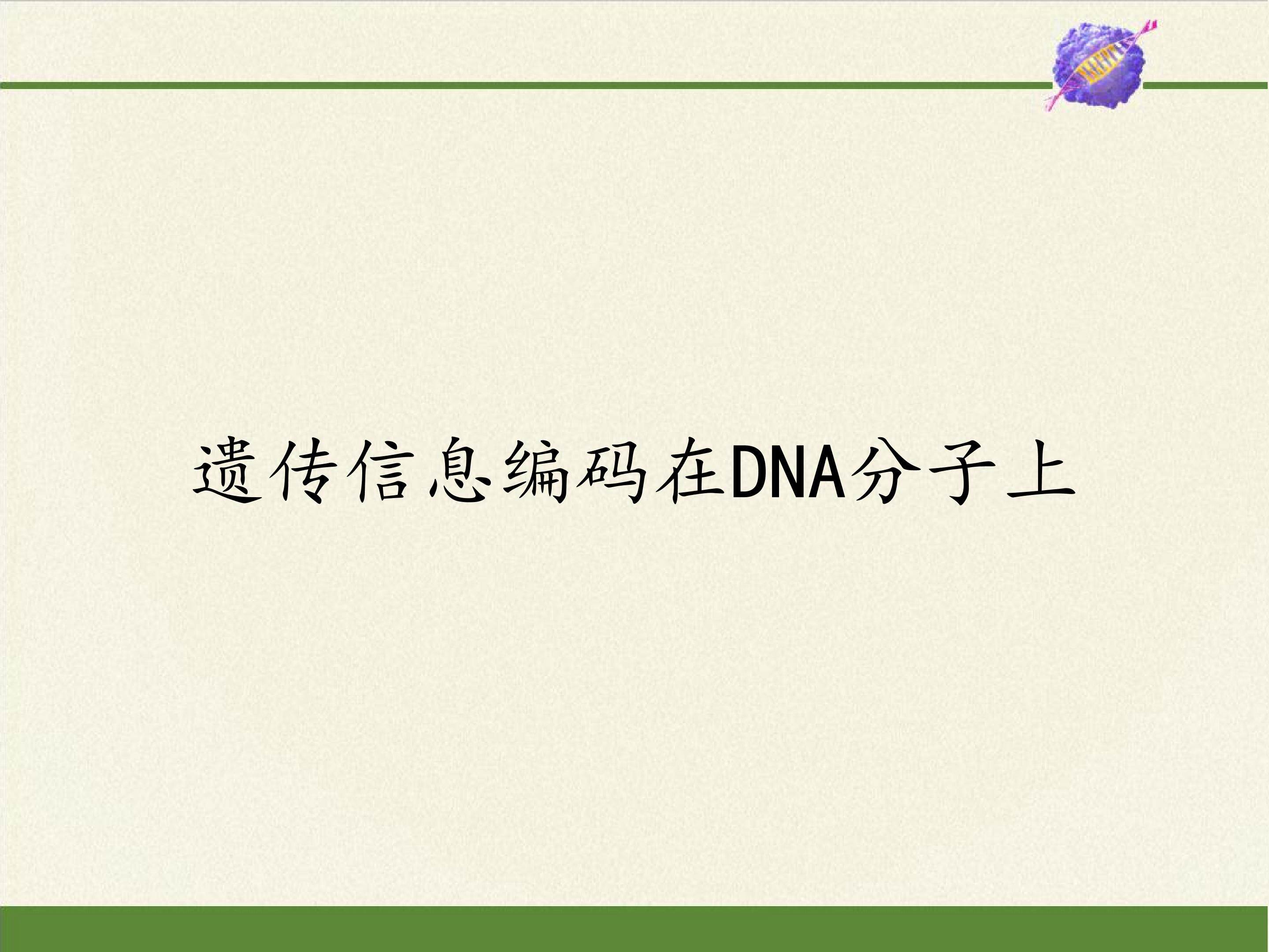 遗传信息编码在DNA分子上