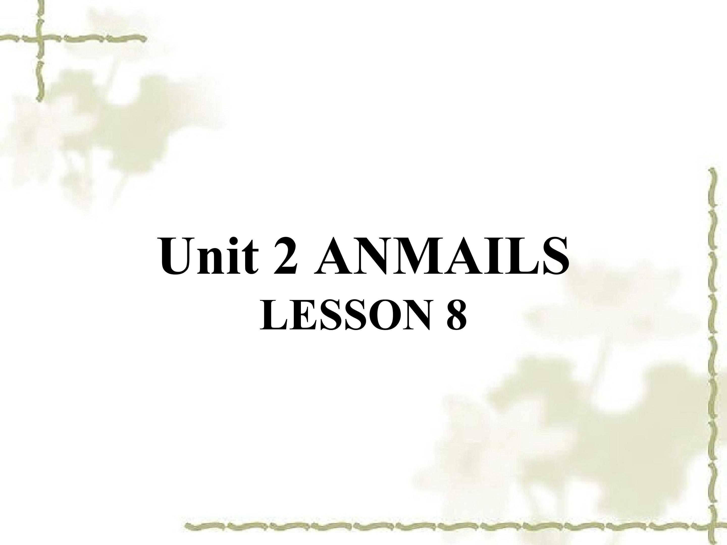 Unit 2 ANIMALS LESSON 8 课件