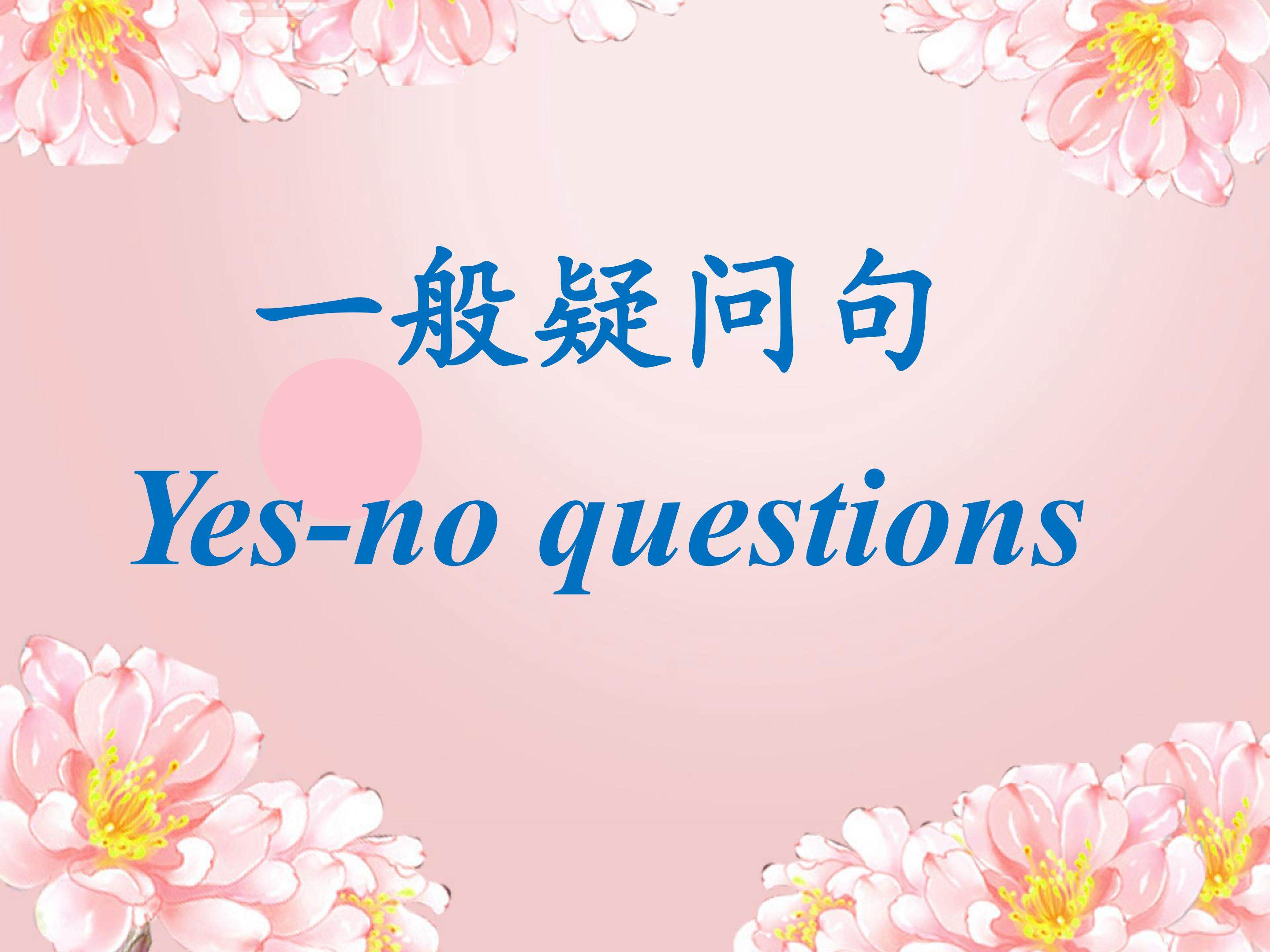 一般疑问句Yes-no questions