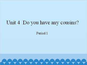 Unit 4  Do you have any cousins？-Period 1_课件1