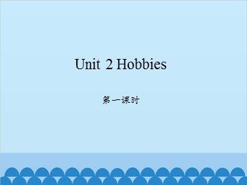 Unit 2 Hobbies 第一课时_课件1