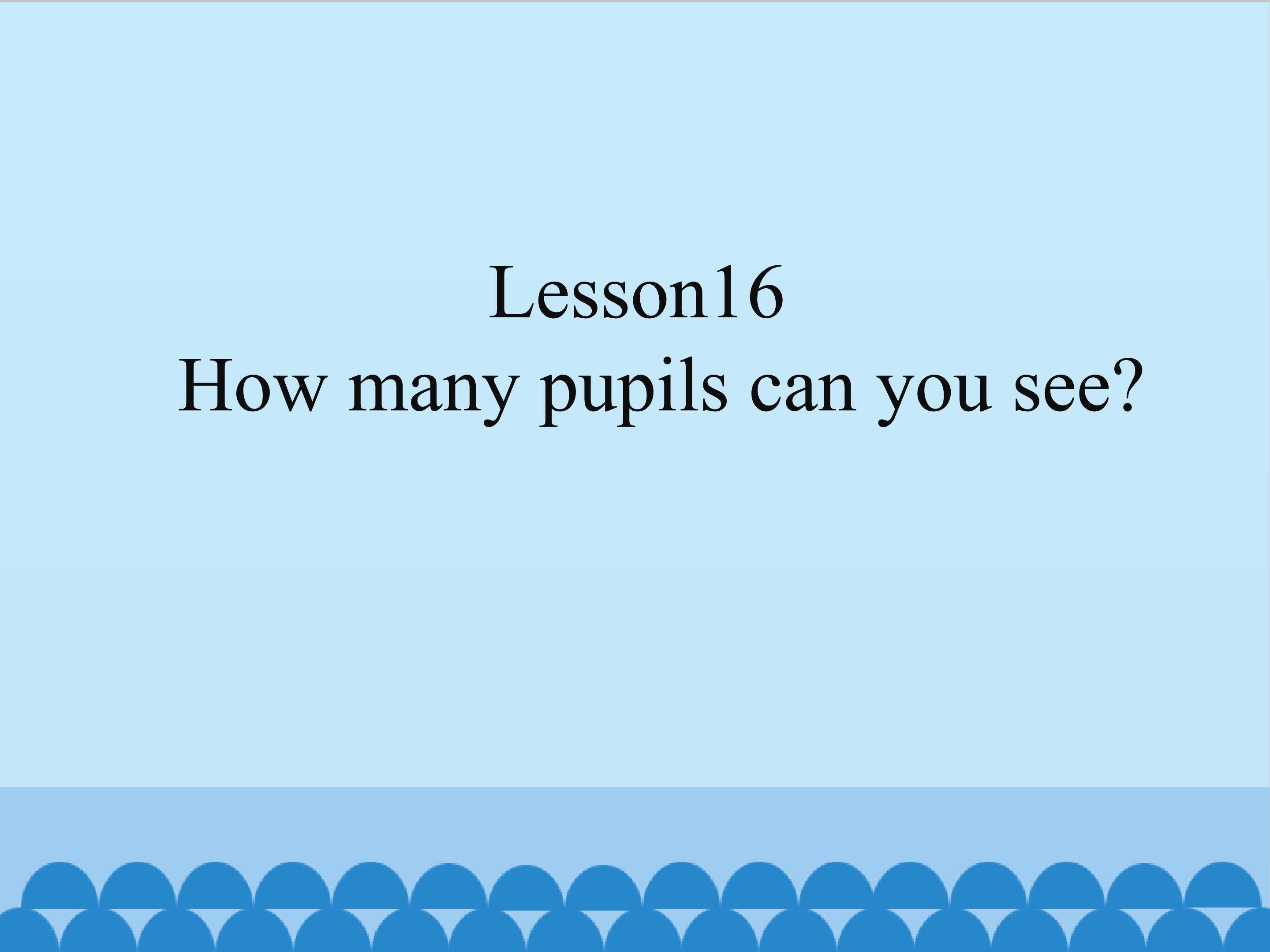 Lesson 16 How many pupils can you see