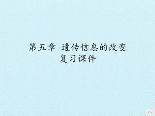 第五章 遗传信息的改变 复习课件